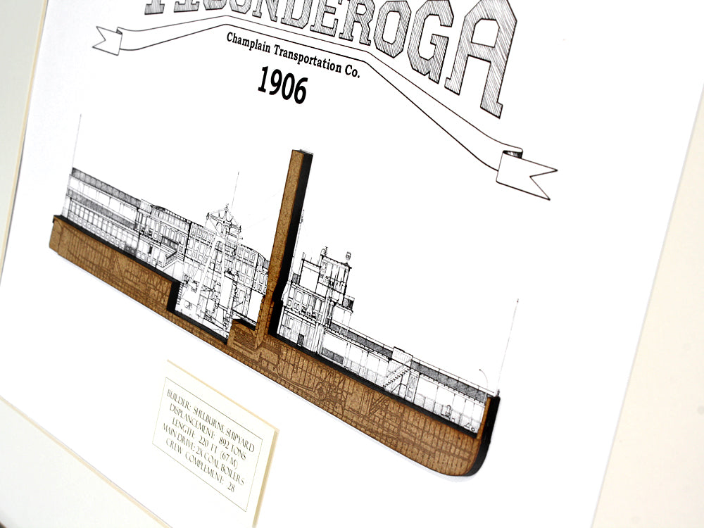 Ticonderoga steamboat wall art nautical decor