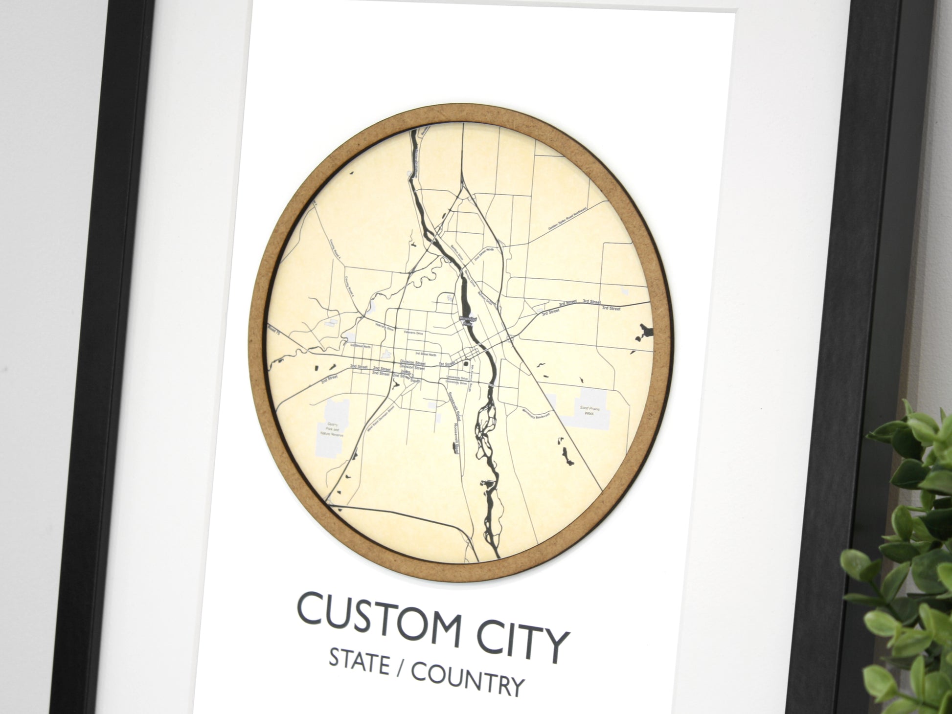 vintage custom map art