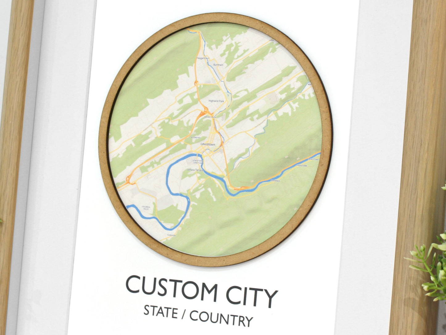 custom map wall art