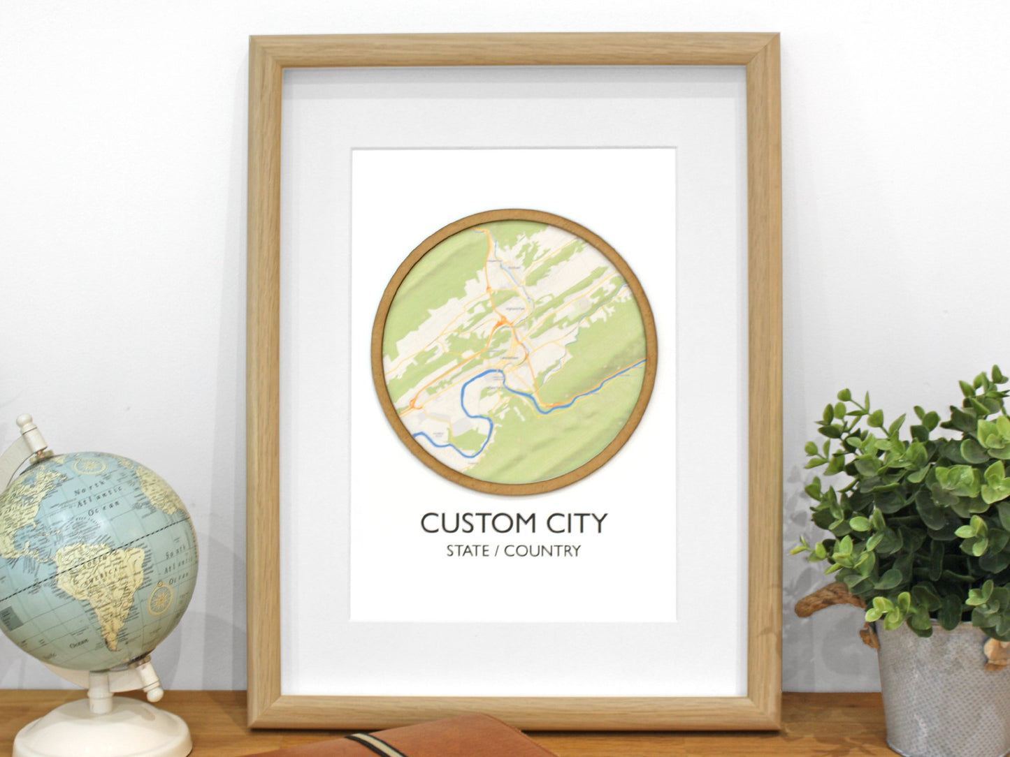Custom map home decor