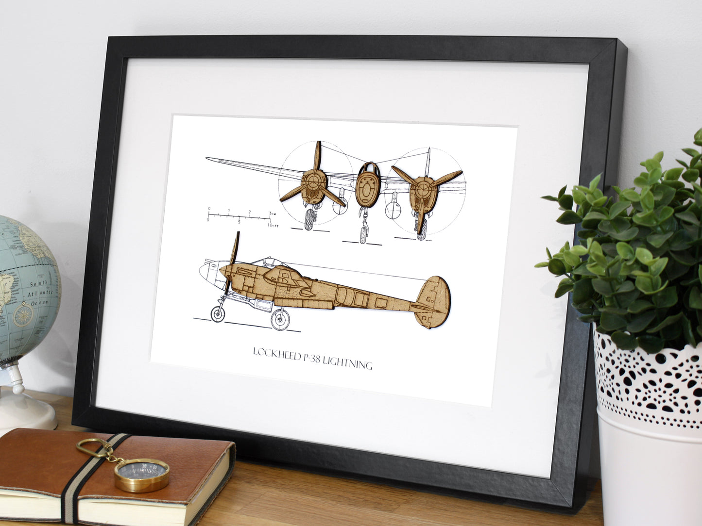 P-38 Lightning aviation art gifts