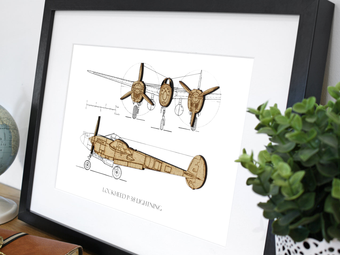 Lockheed P-38 Lightning aviation art gift