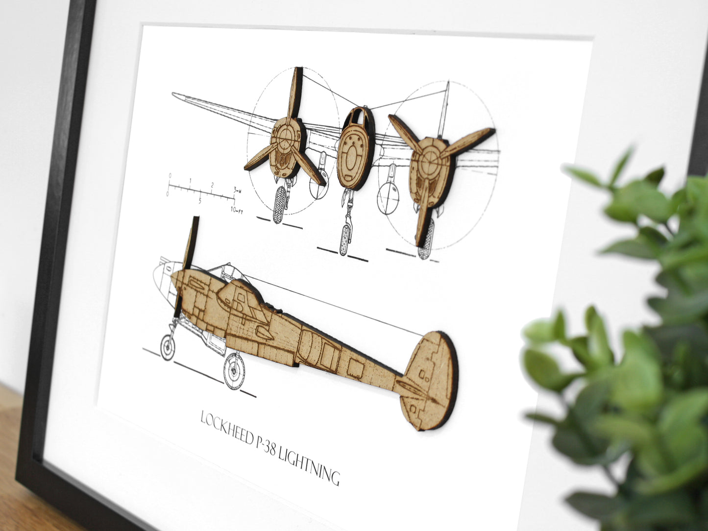 P38 Lightning aviation decor