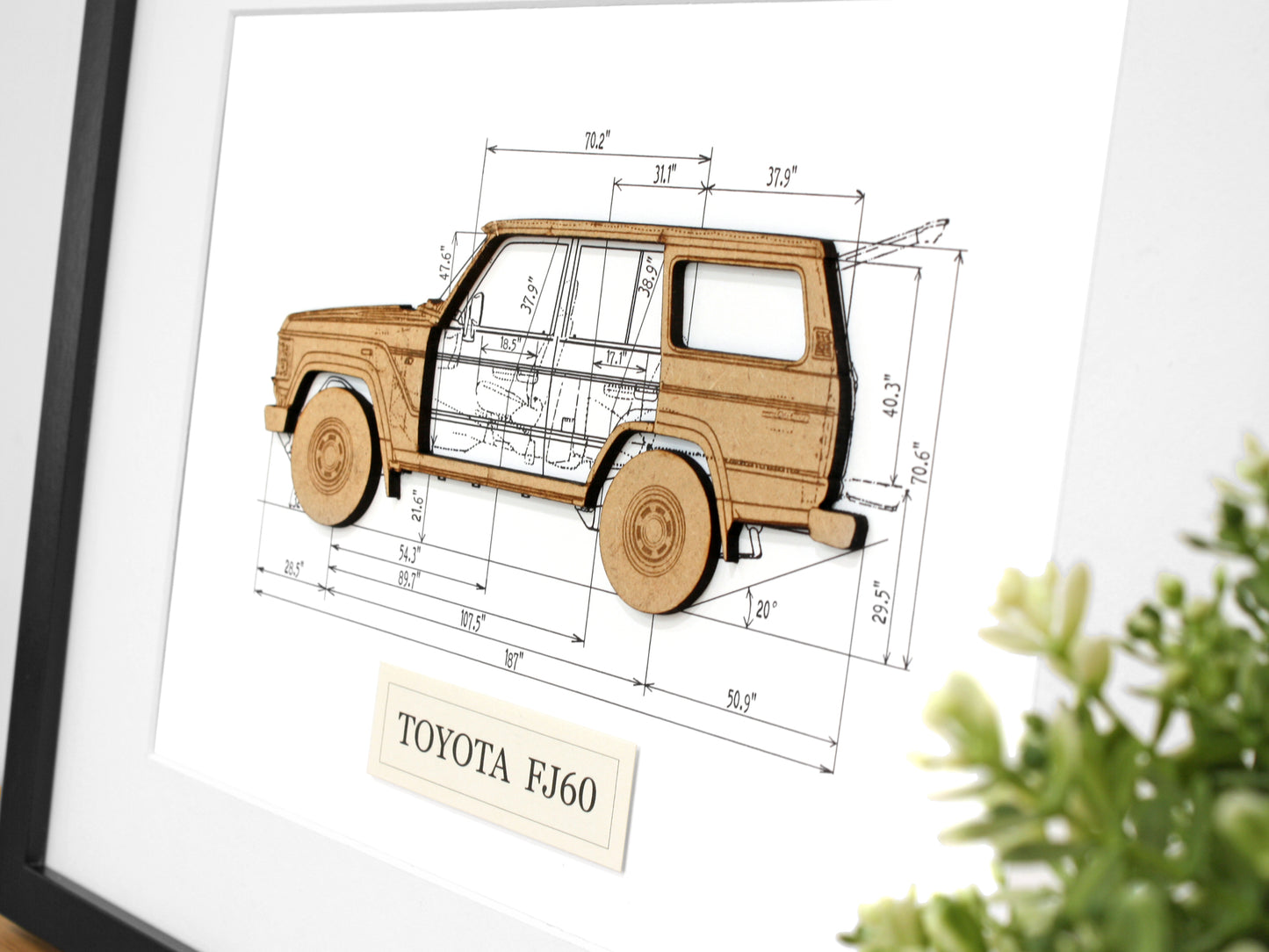 Toyota FJ60 Blueprint Art / Gift