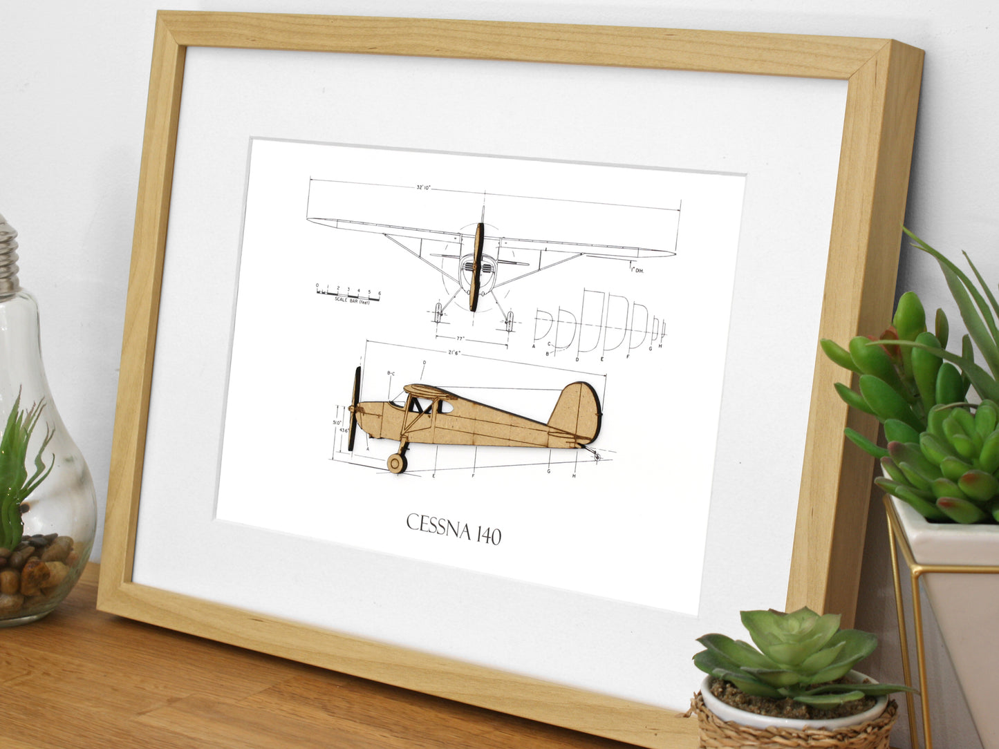Cessna 140 aviation art