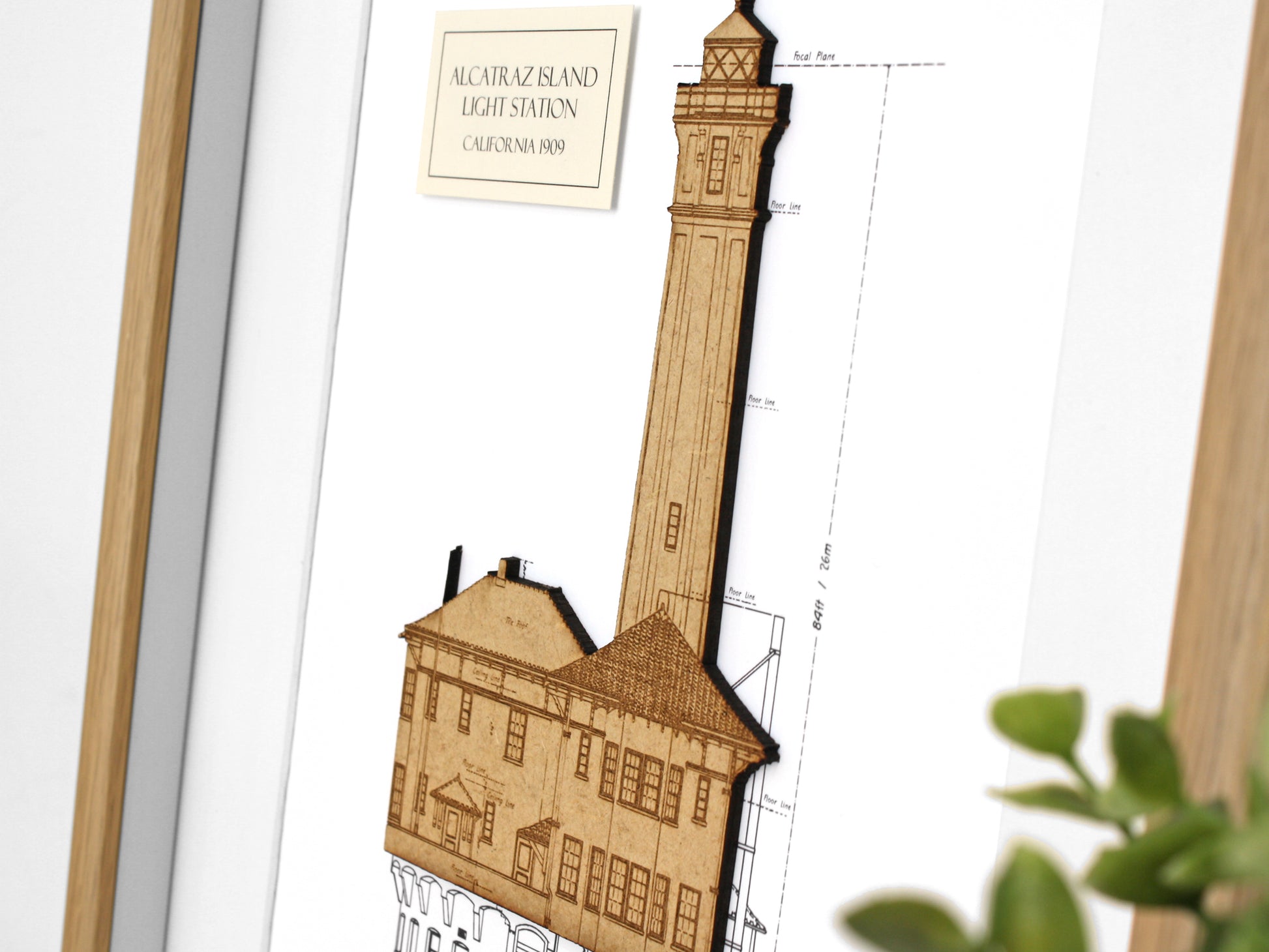 Alcatraz lighthouse art, nautical decor