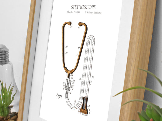 medical gifts, stethoscope patent art