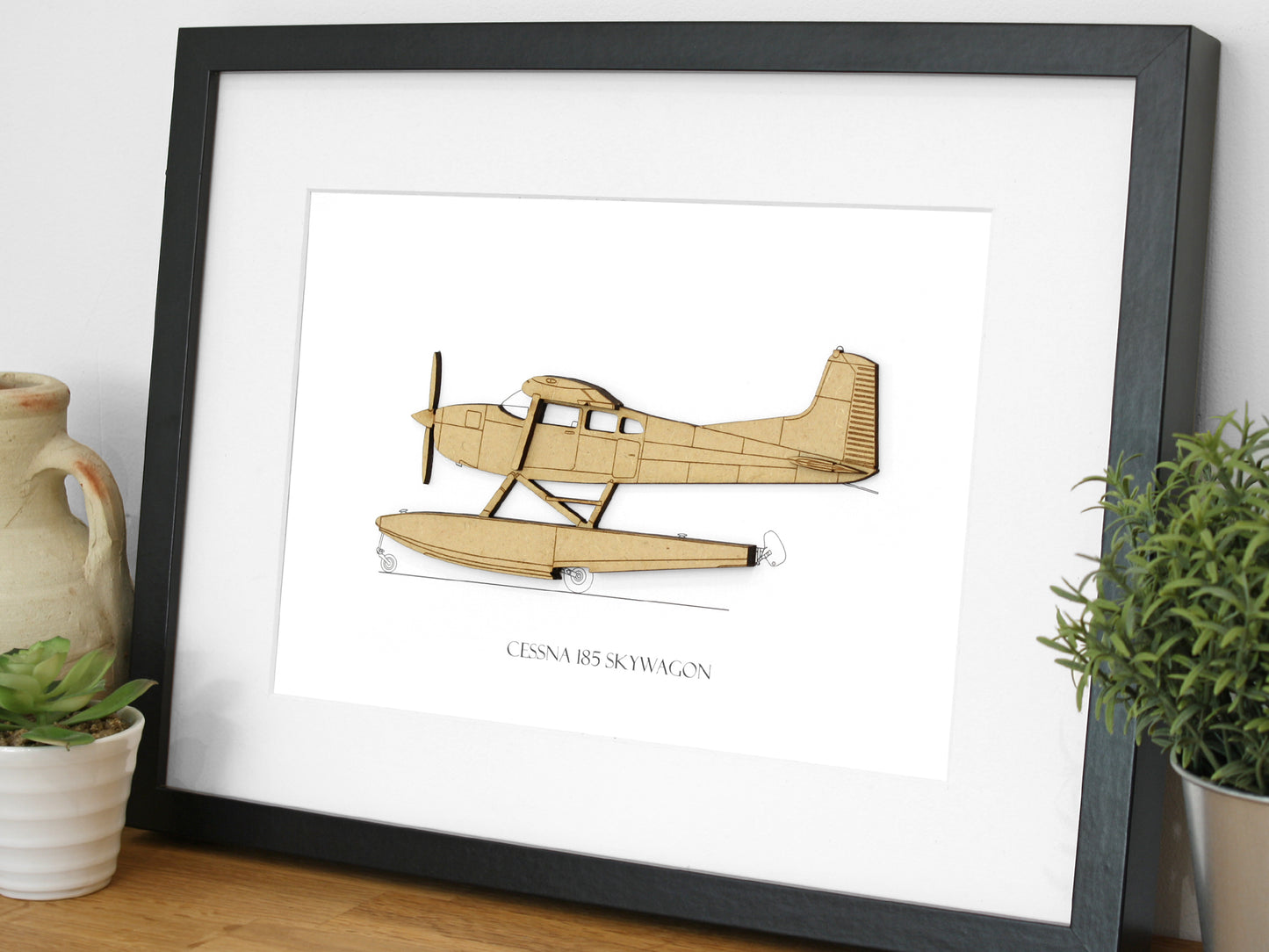 Cessna 185 amphibious aviation art
