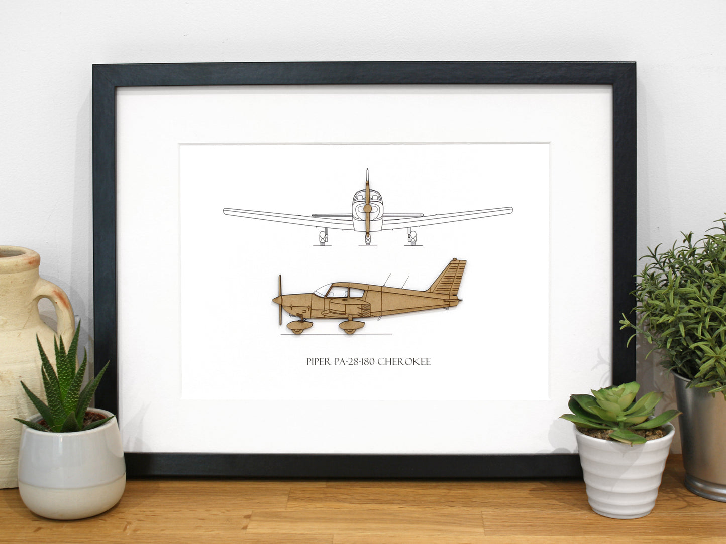 Piper PA 28 180 Cherokee aviation art gift