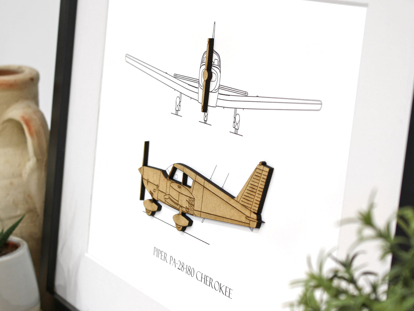Piper PA-28-180 Cherokee blueprint art