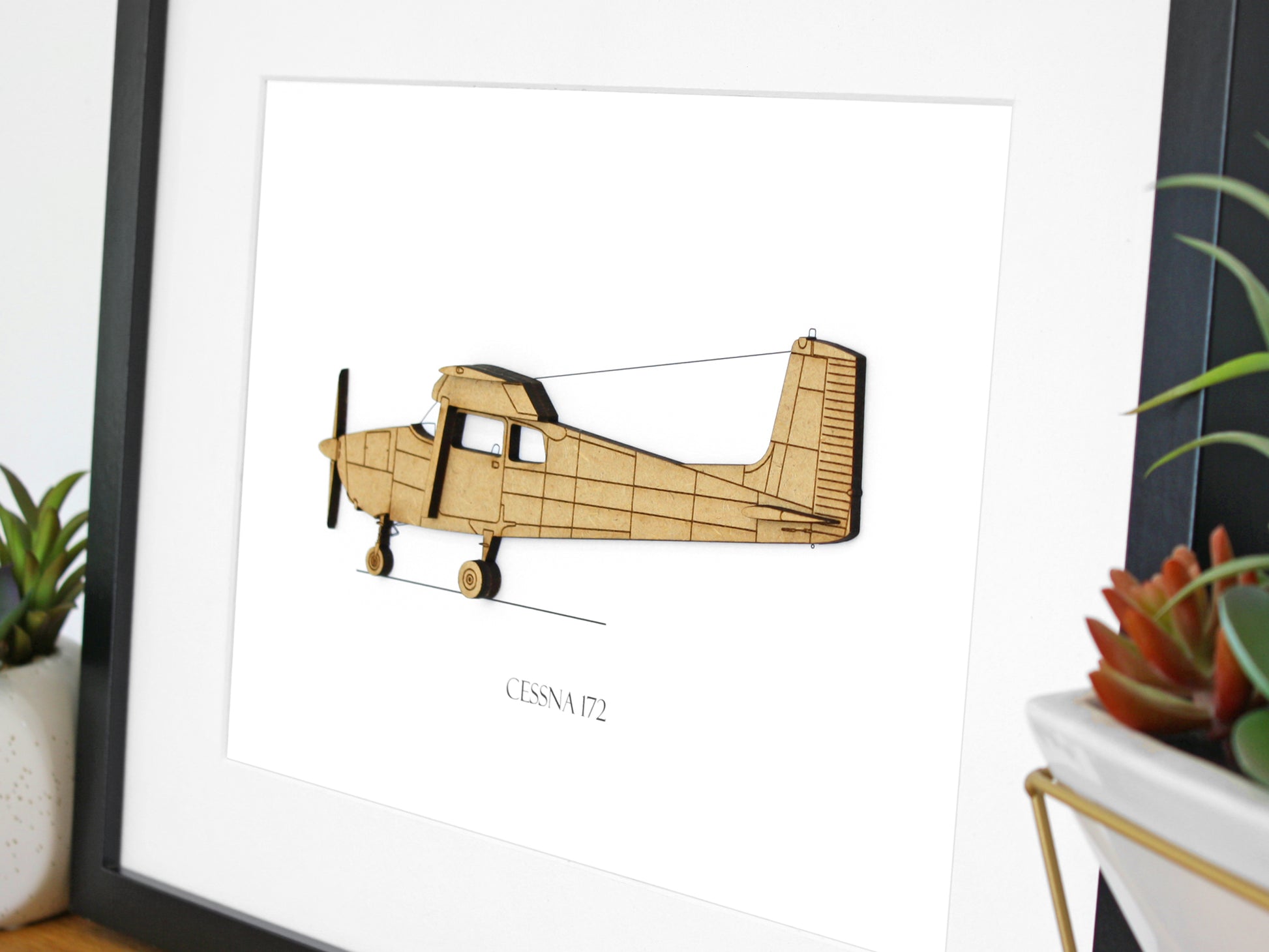 square tail Cessna 172 aviation art