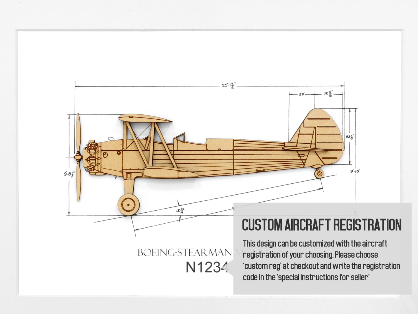Boeing Stearman Model 75 biplane art