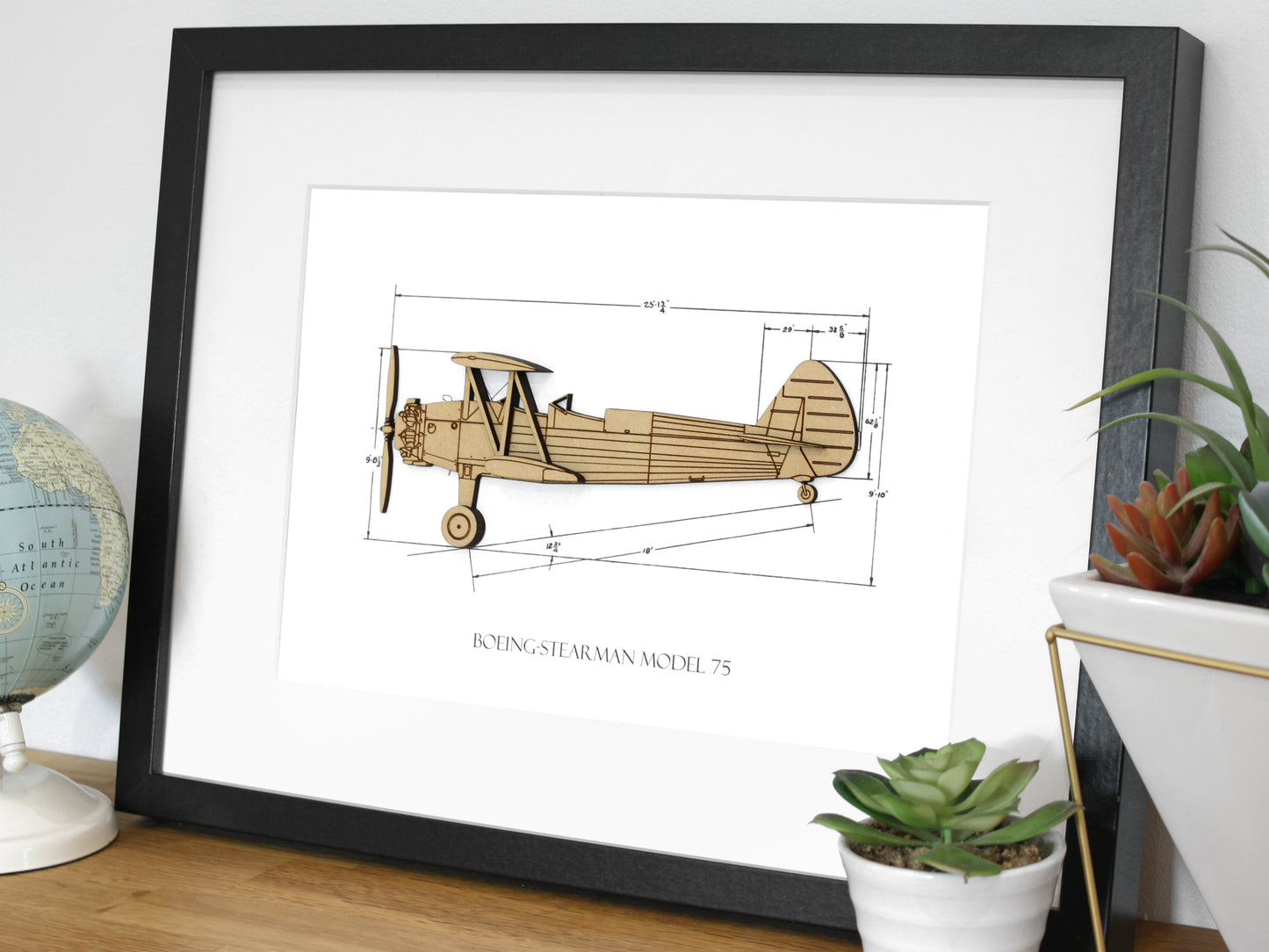 Stearman Model 75 Kaydett biplane blueprint