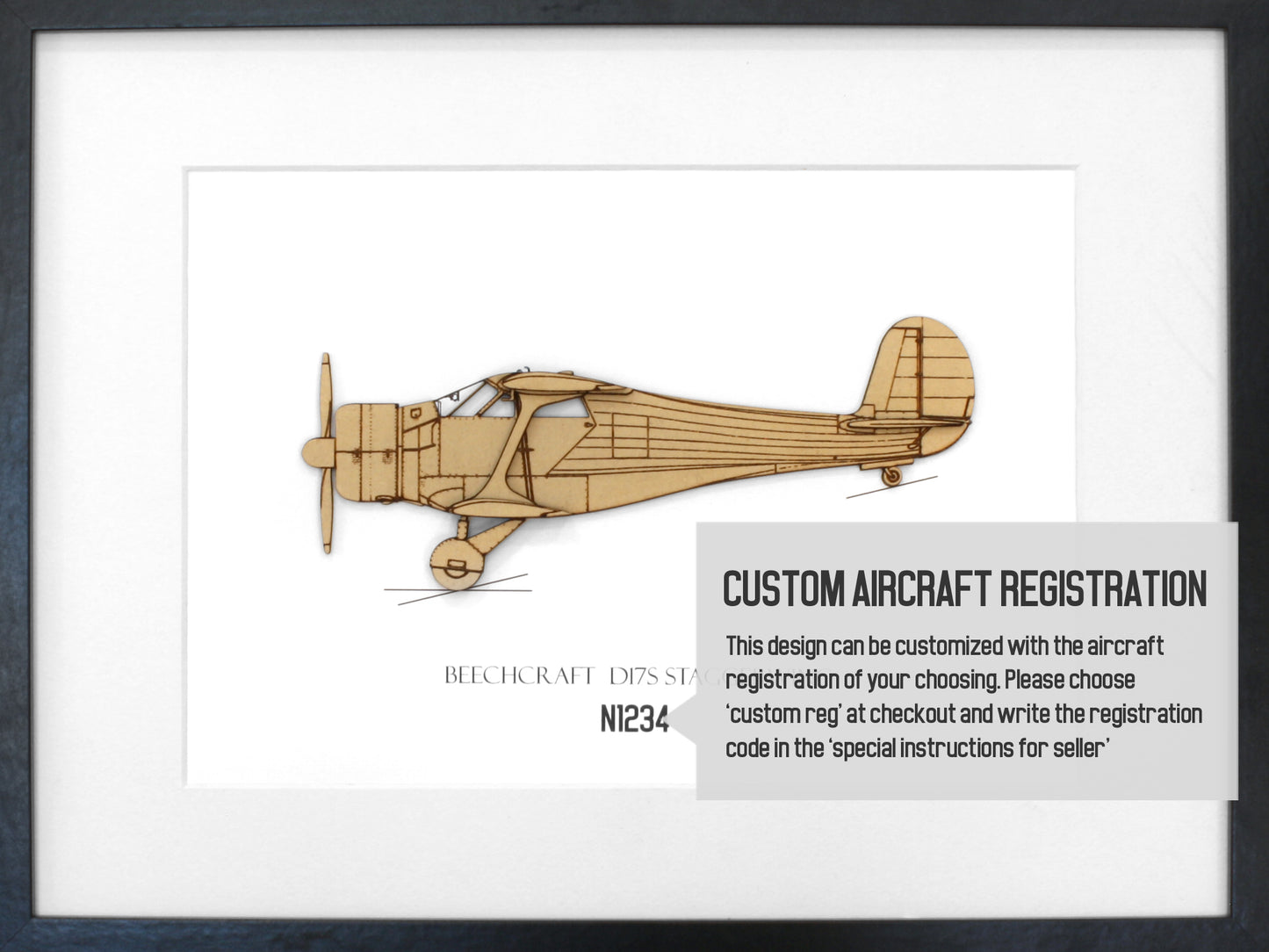 Beechcraft D17S Staggerwing Aviation Art