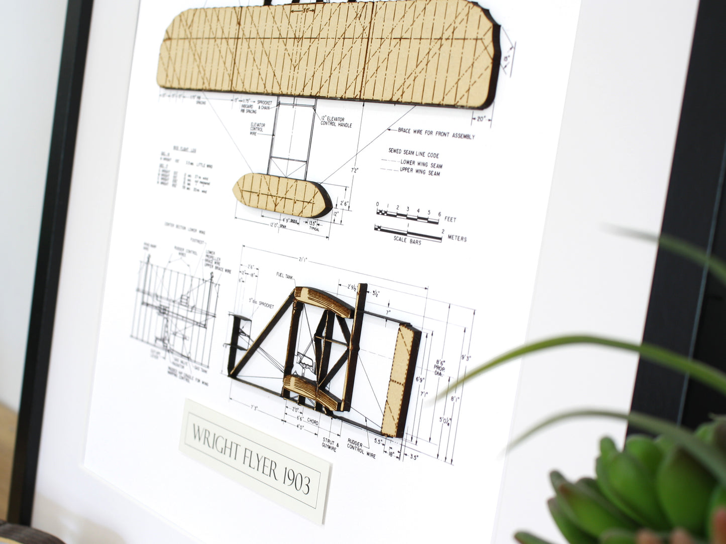 Aviation Art Wright Flyer blueprint