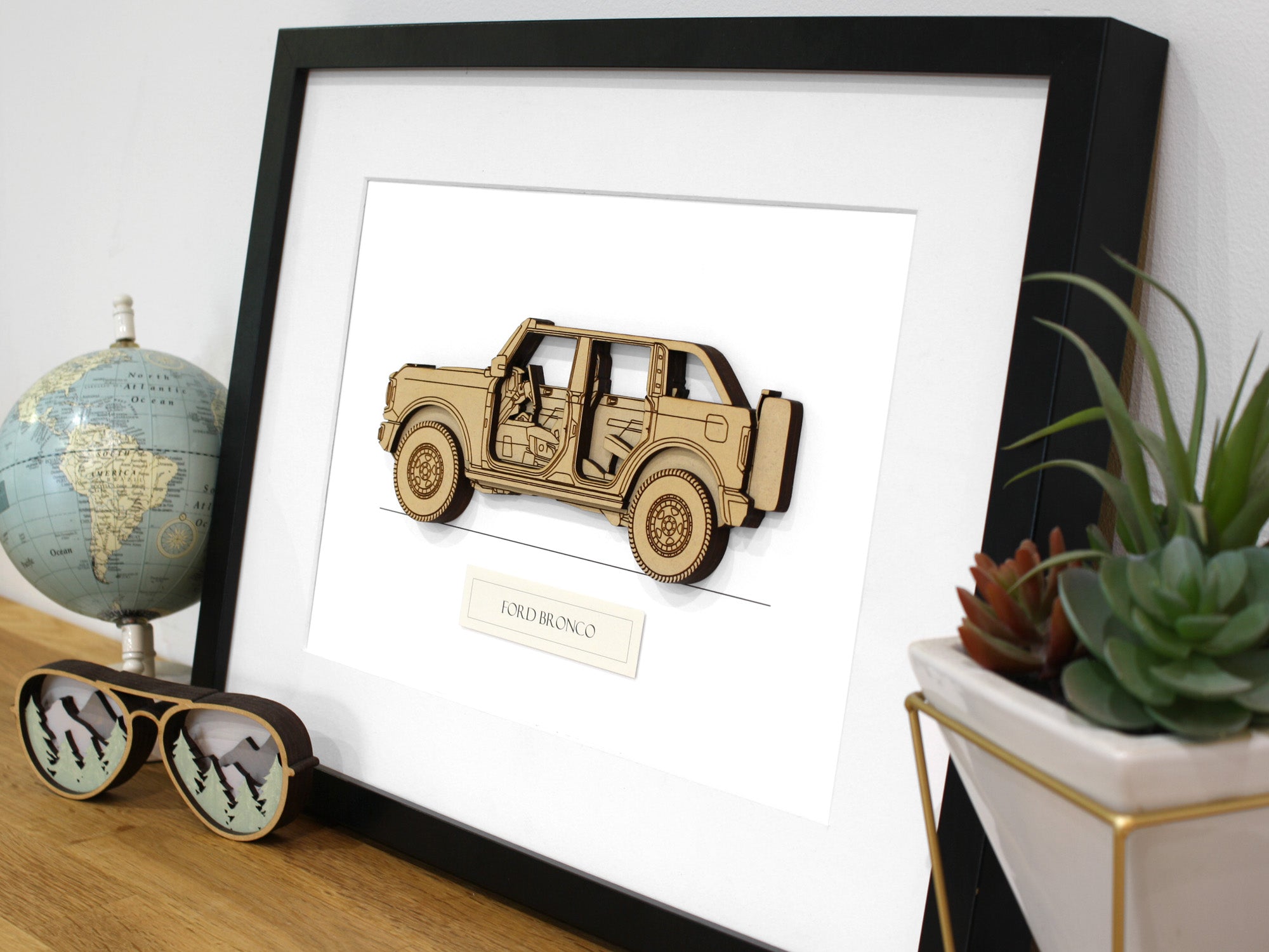 Ford Bronco Art | Ford Bronco Gifts | Laser Cut Wood
