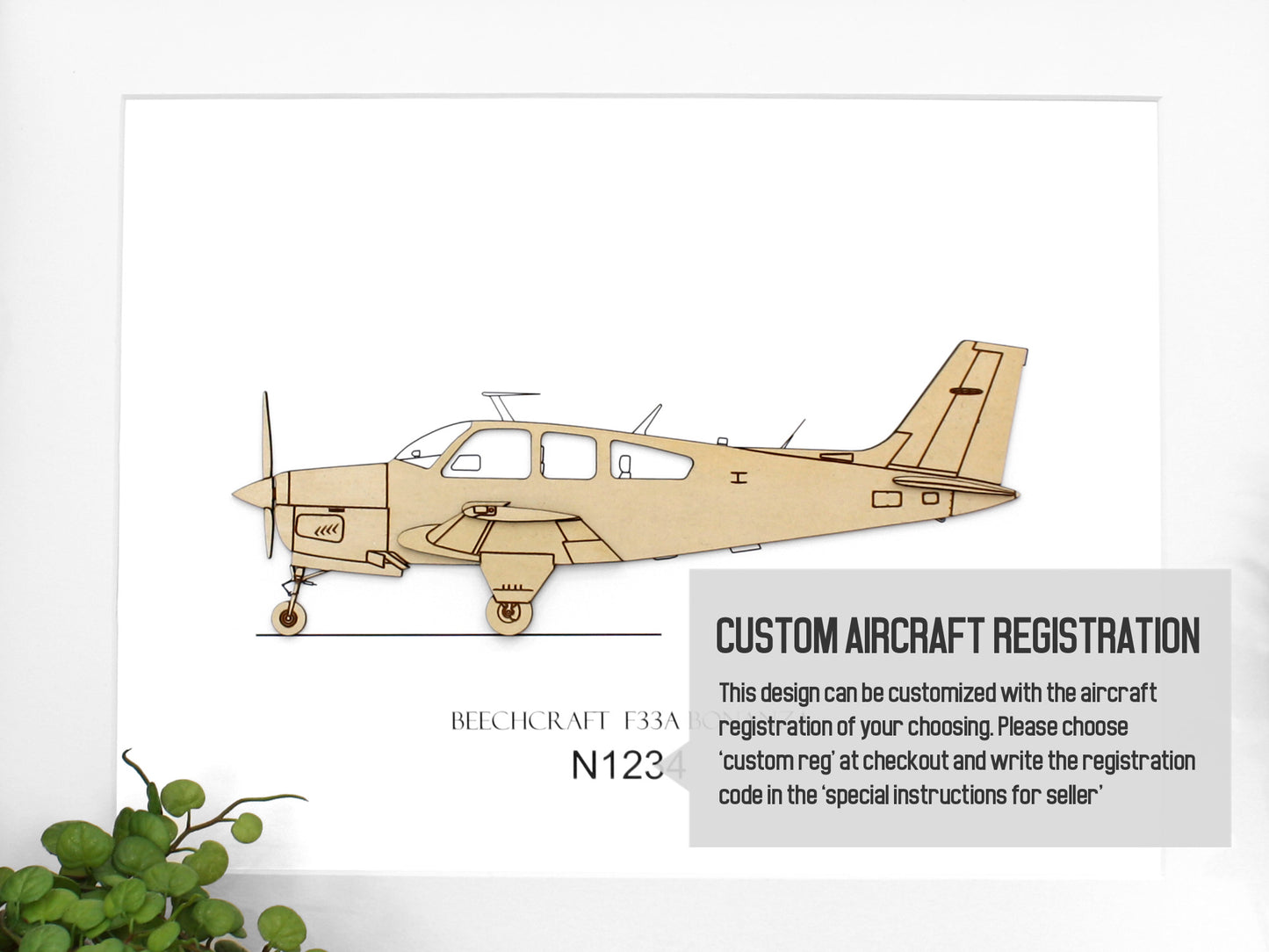 Beechcraft F33A Bonanza aviation art