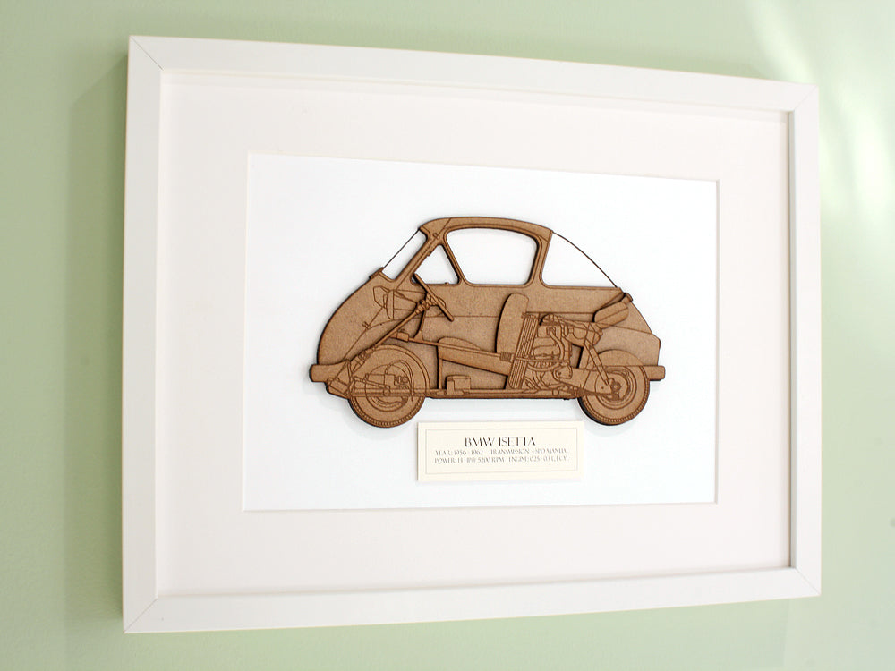 BMW Isetta blueprint art