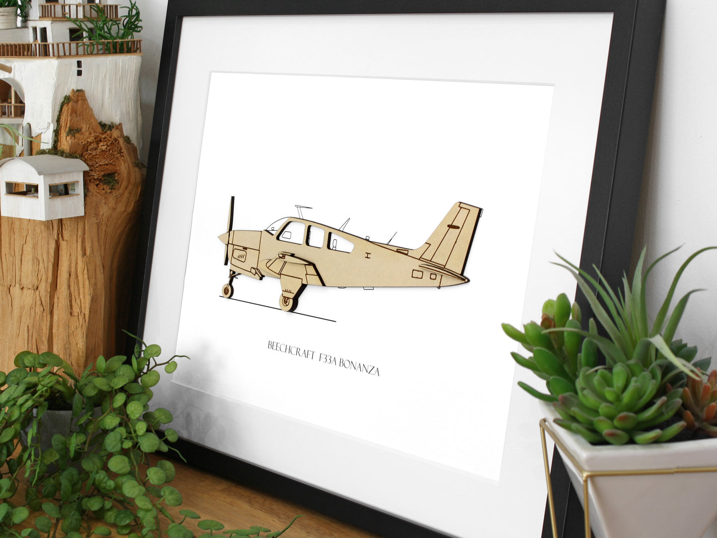 Beechcraft F33A Bonanza aviation art