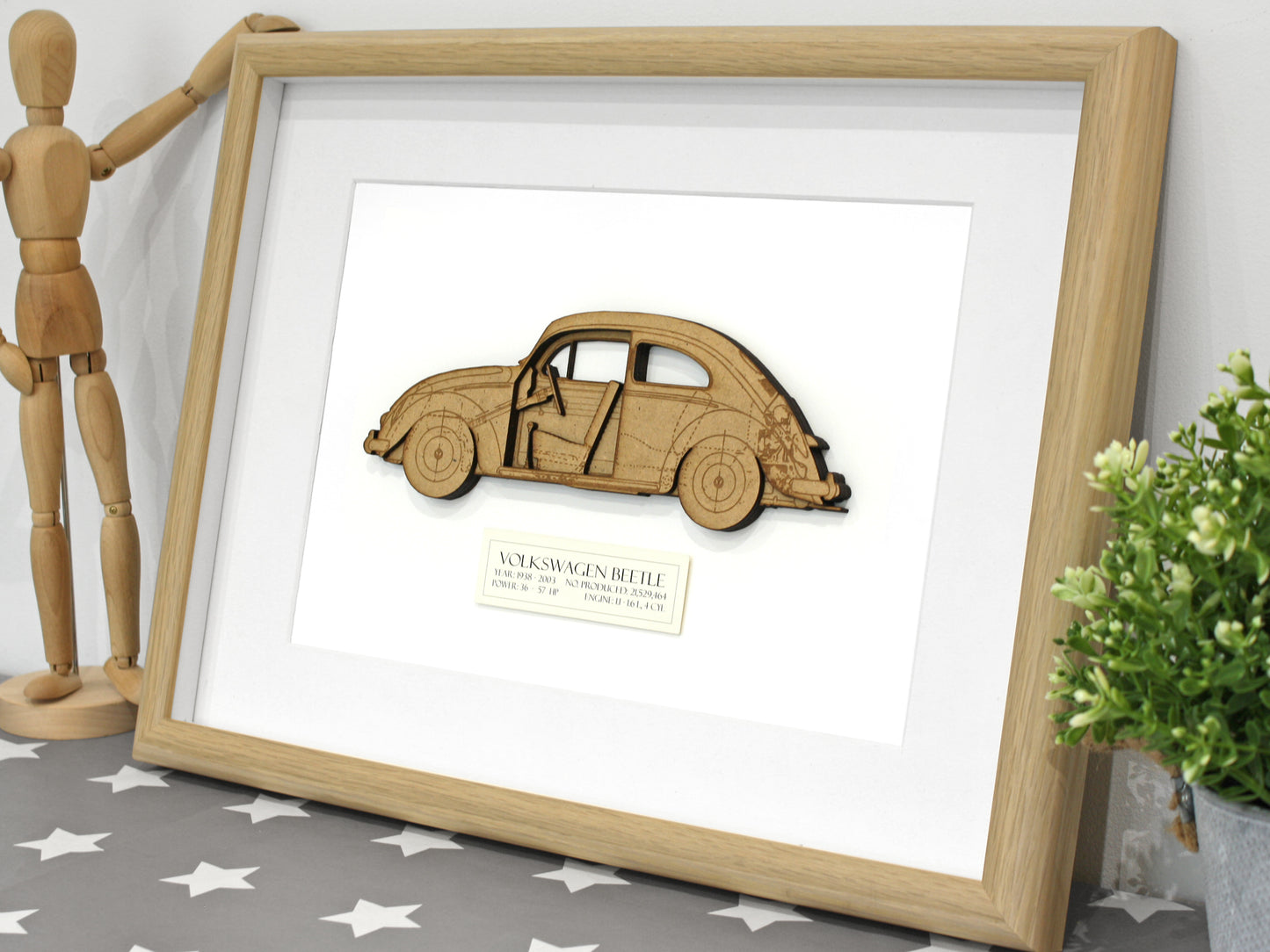 original VW Beetle blueprint art