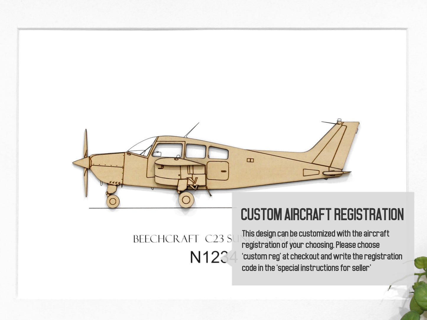 Beechcraft C23 Sundowner aviation art