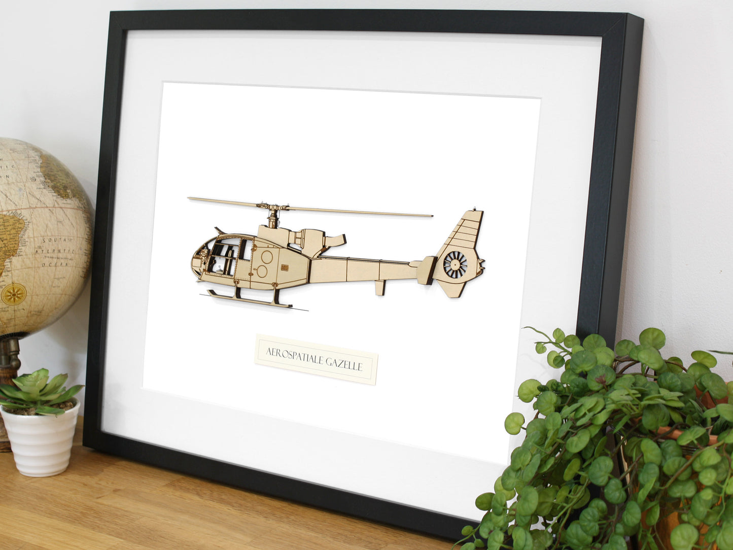 Aerospatiale Gazelle helicopter blueprint art