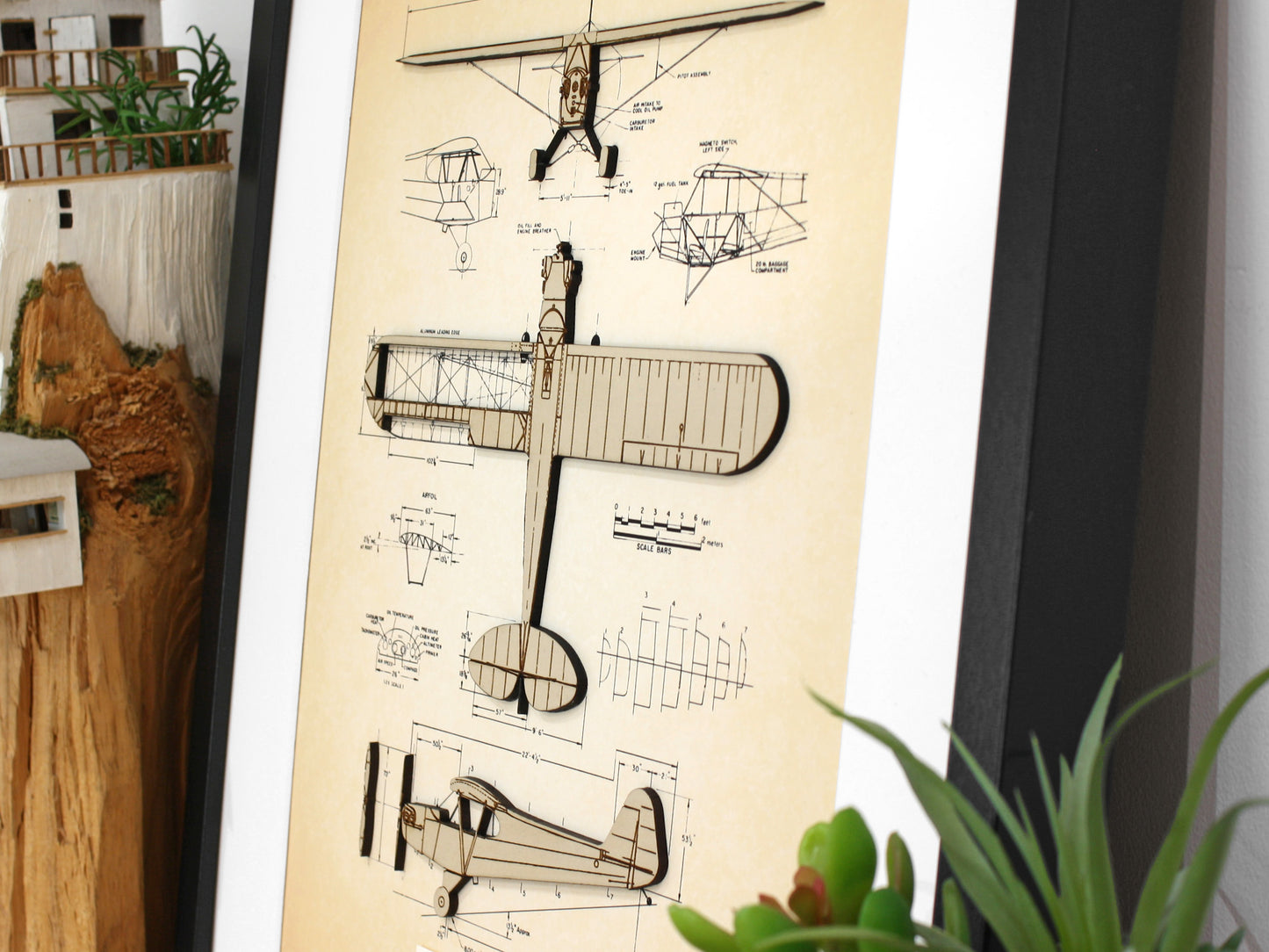 Piper J-3 Cub blueprint art