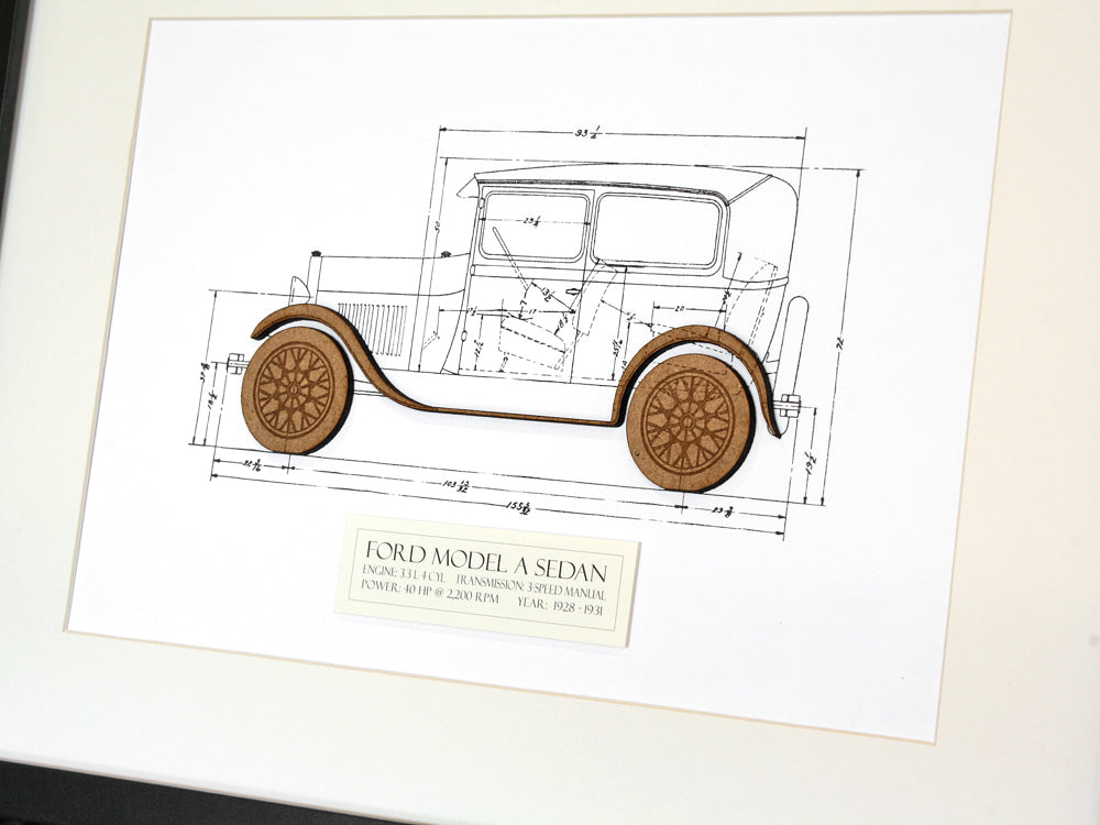 Ford Model A Sedan wall art gift