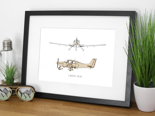 Cirrus SR20 blueprint art