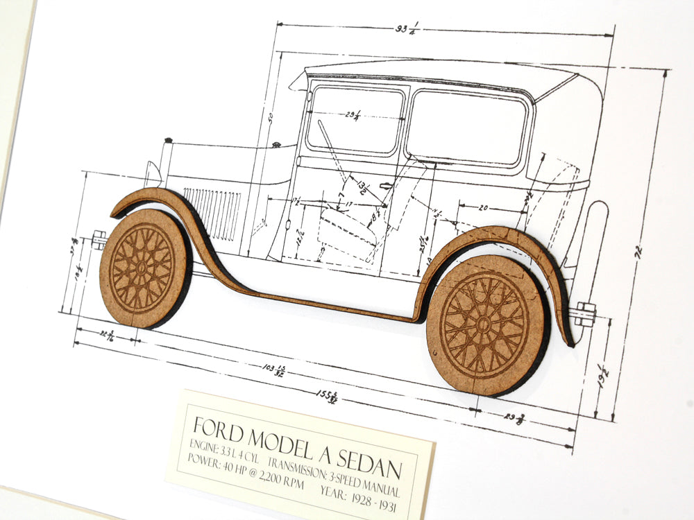 Ford Model A Sedan wall art gift