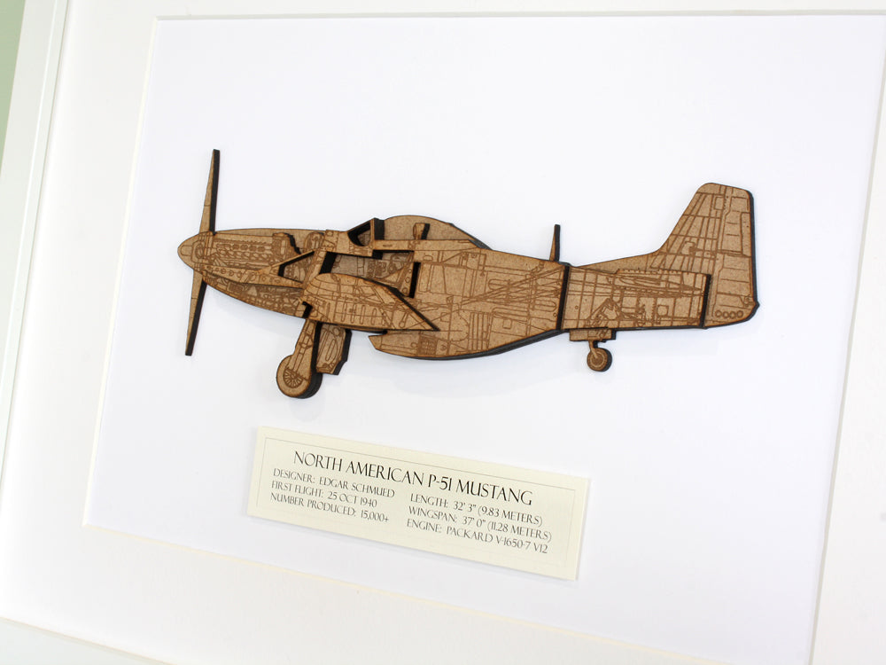 mustang blueprint wall art