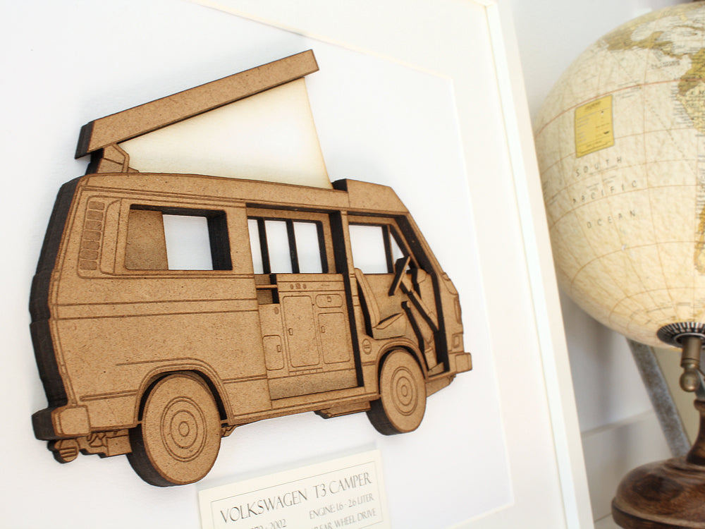 vw t3 camper Volkswagen T3 Camper Blueprint Art | VW T3 Decor