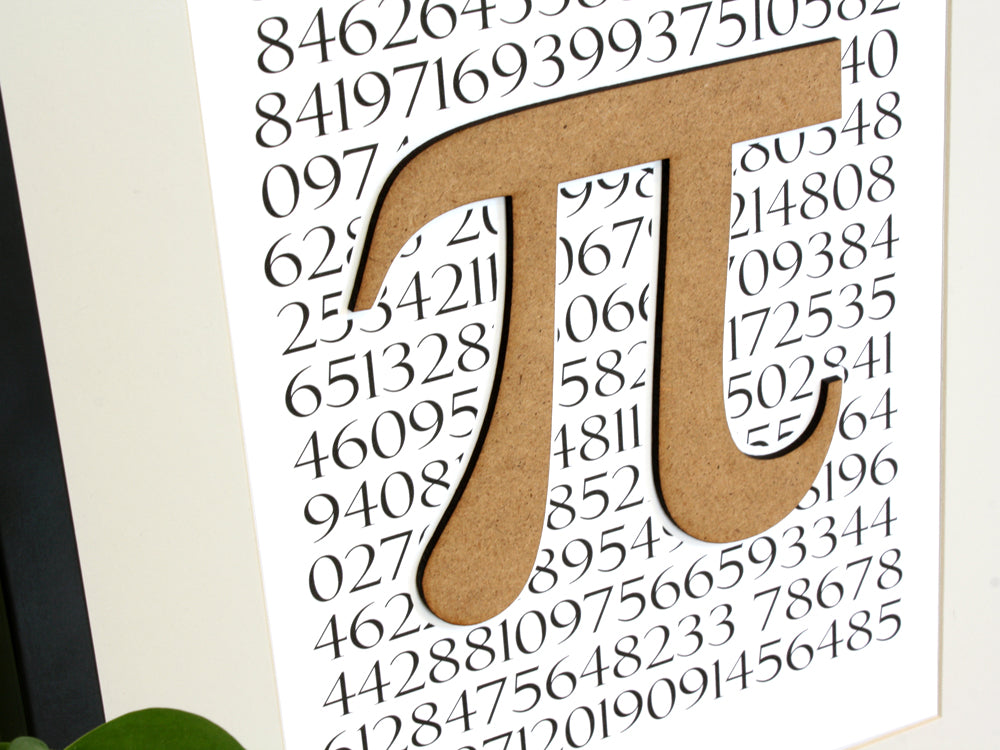 Pi symbol art, maths home decor, mathematician gift