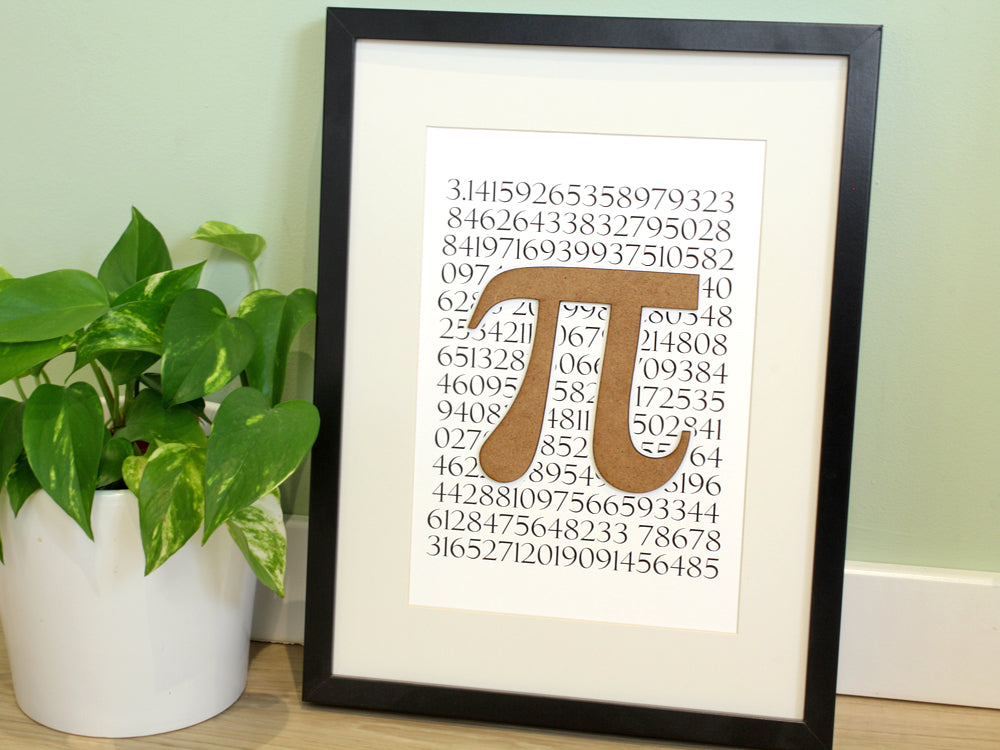 Pi symbol art, maths home decor, mathematician gift