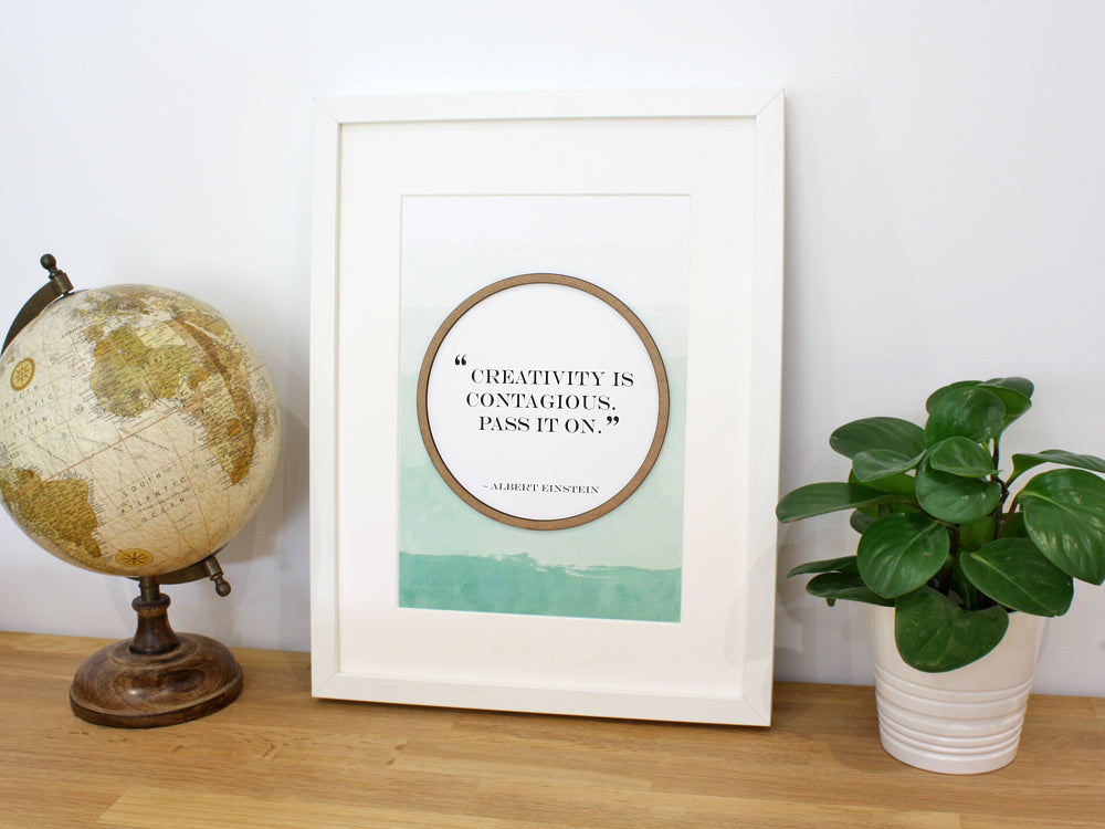 Einstein quote art, motivational quote art