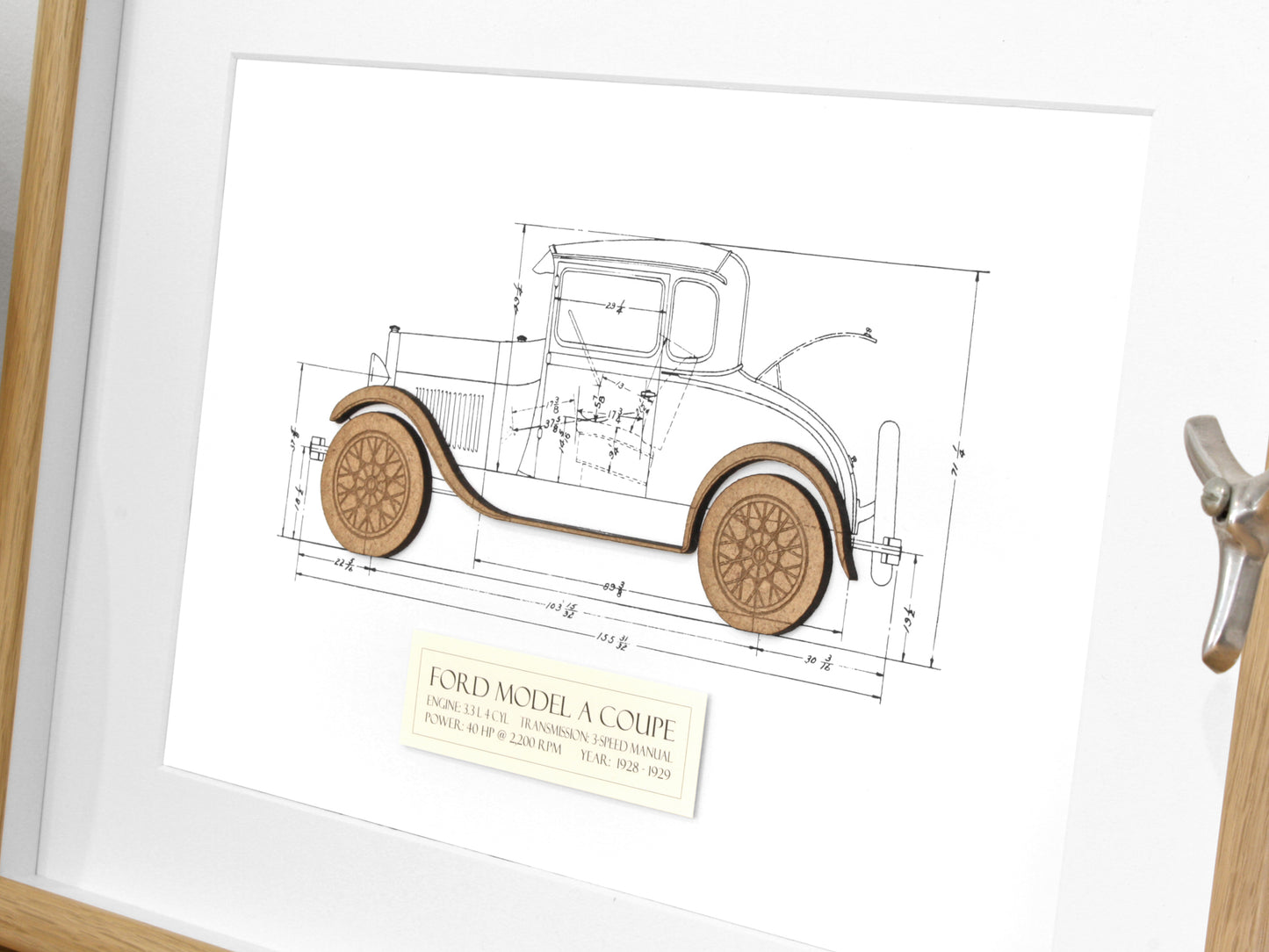 Ford Model A Coupe Blueprint, Automotive Art