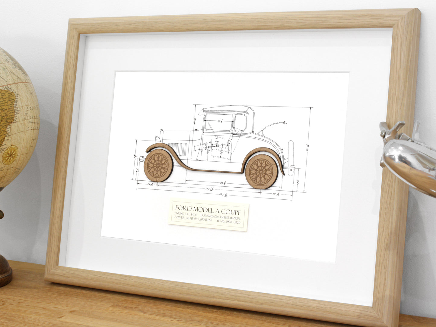 Ford Model A Coupe Blueprint, Automotive Art