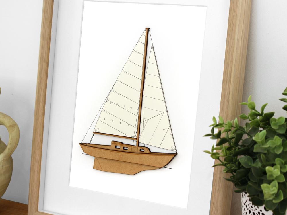 nautical decor, sailboat wall art