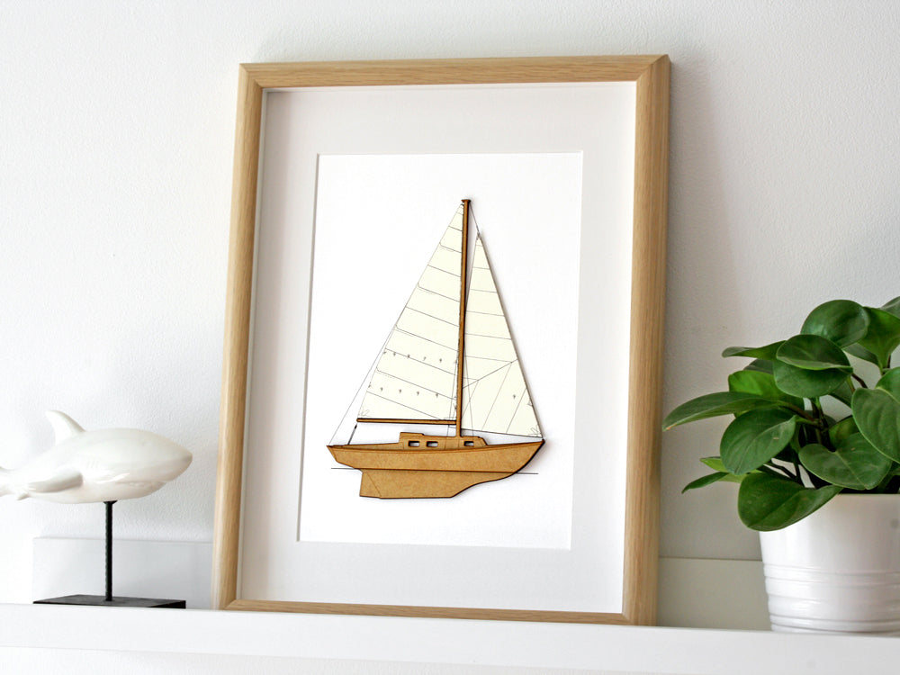 Sailboat wall art nautical decor