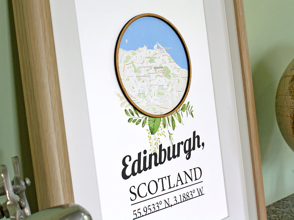 custom map wall art