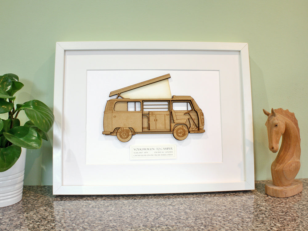VW T2 Campervan blueprint art
