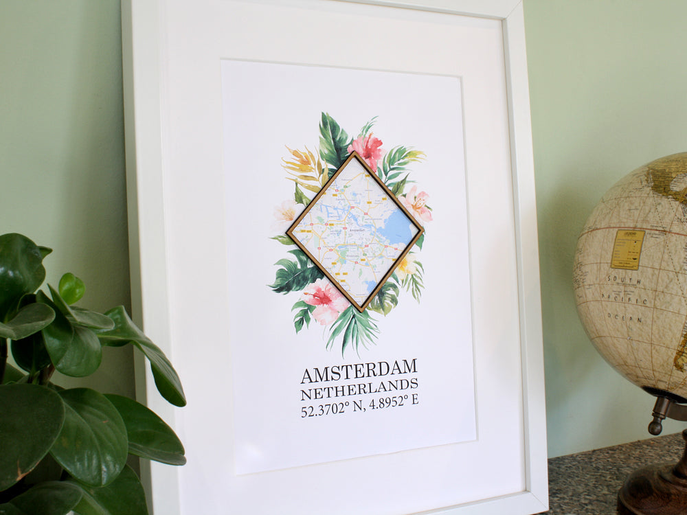 custom map wall art, home decor gift