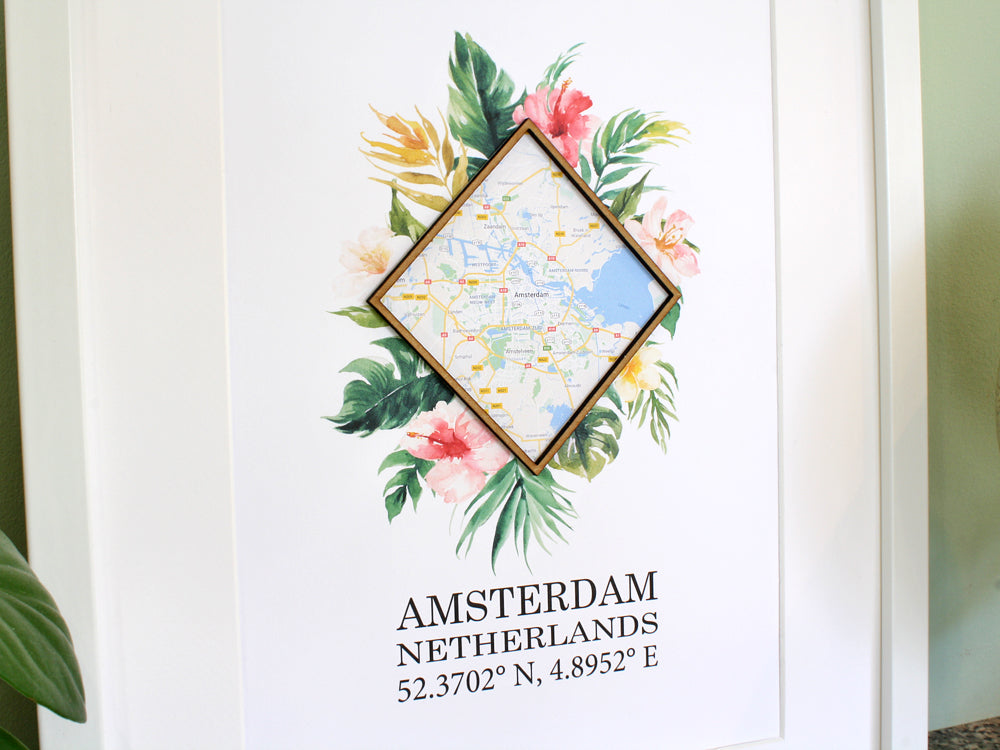 custom map wall art, home decor gift