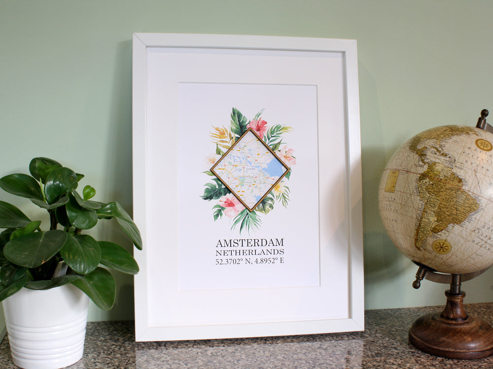 custom map wall art, home decor gift