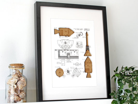 apollo spacecraft blueprint art