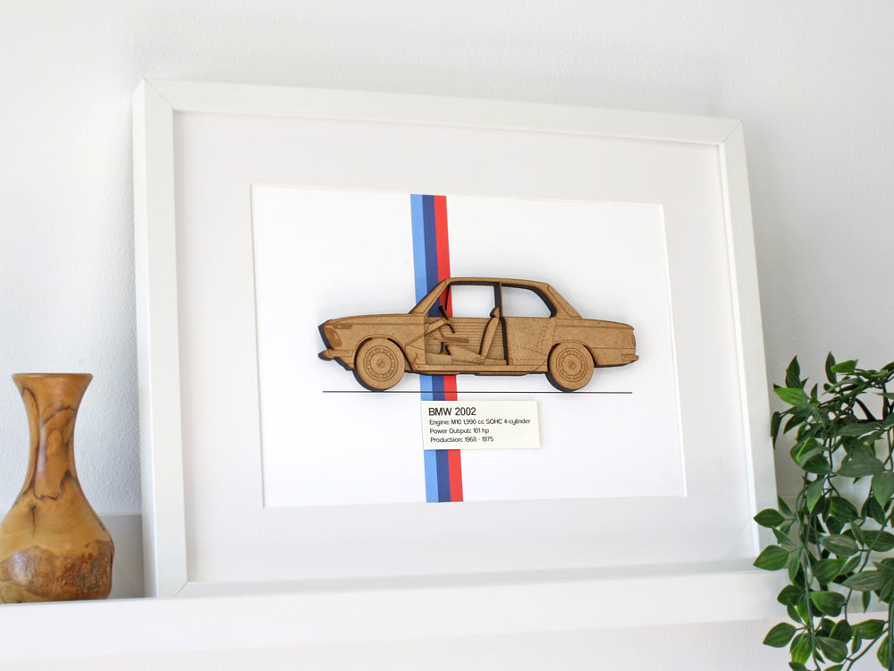BMW 2002 blueprint wall art