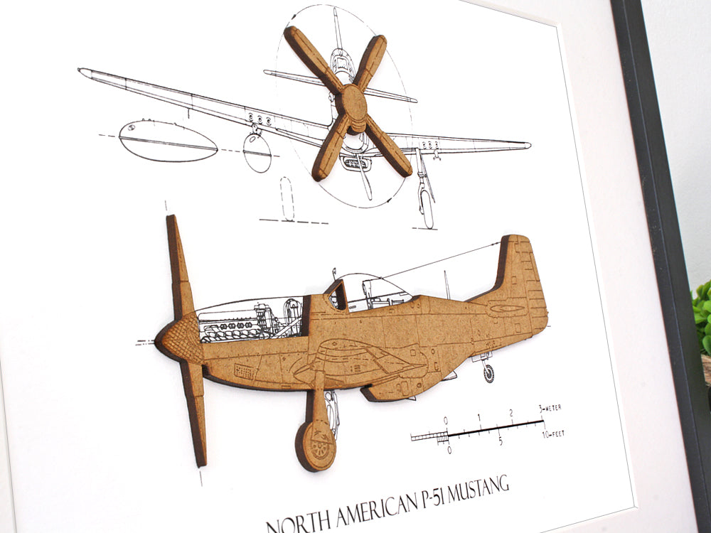 P-51 Mustang wall art gift