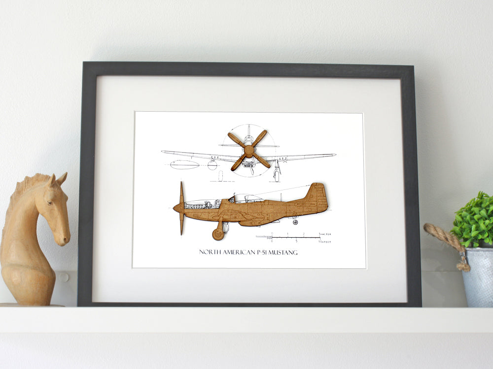 P-51 Mustang wall art gift