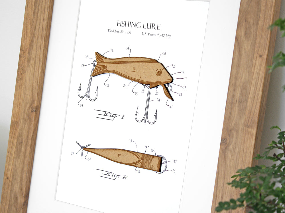 Lake home decor, fishing art