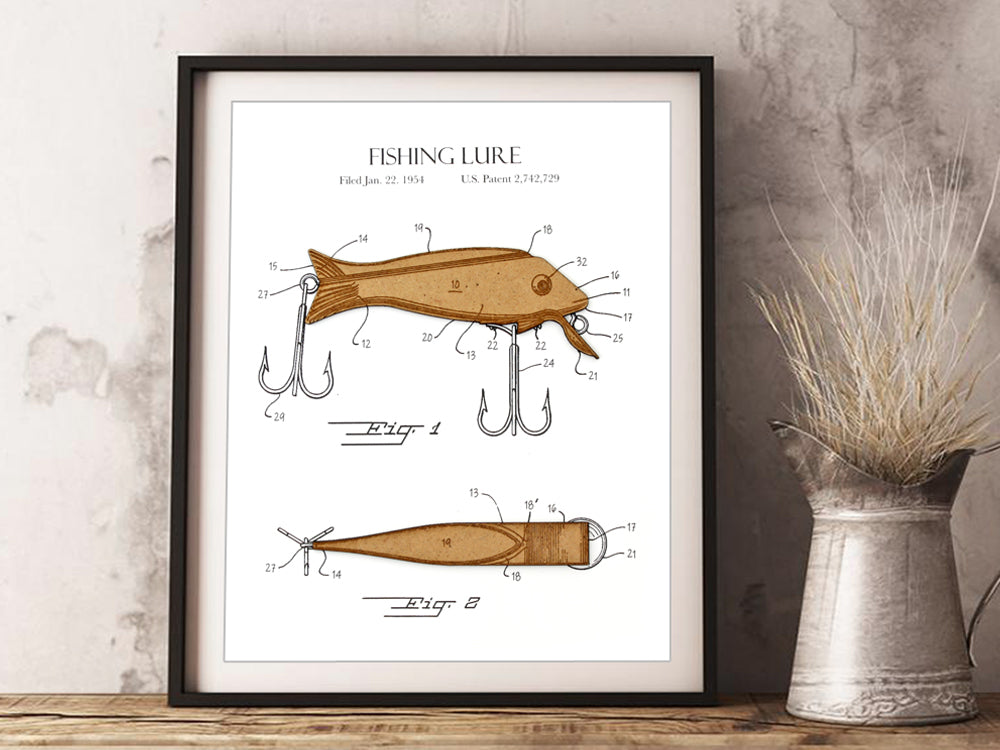 Fishing gift, lake cabin art